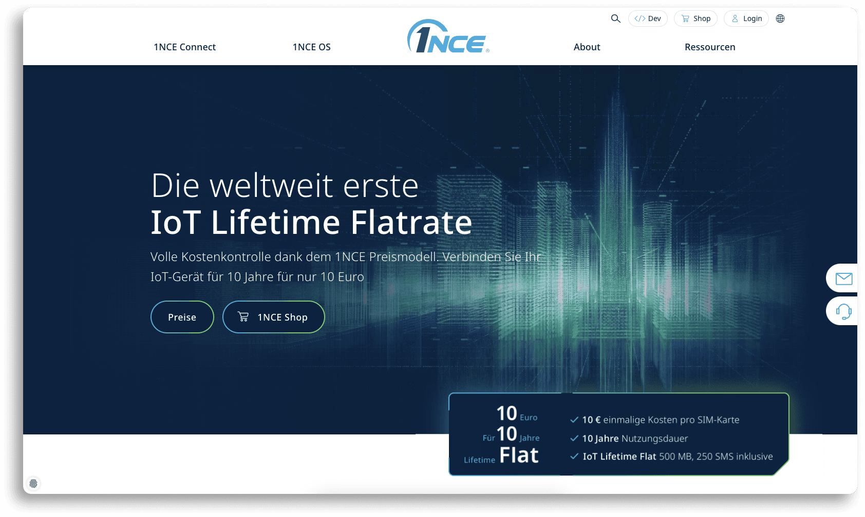 1nce Website Relaunch Startseite